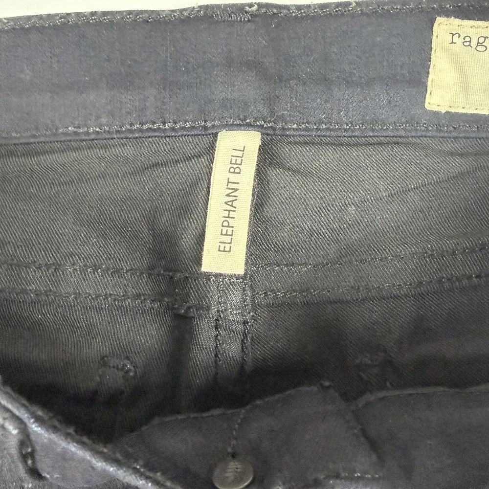 Rag Bone Jeans Womens 25 Black Coated Flare Elephant Bell Mid Rise Stretch 25x30 - Picture 4 of 9